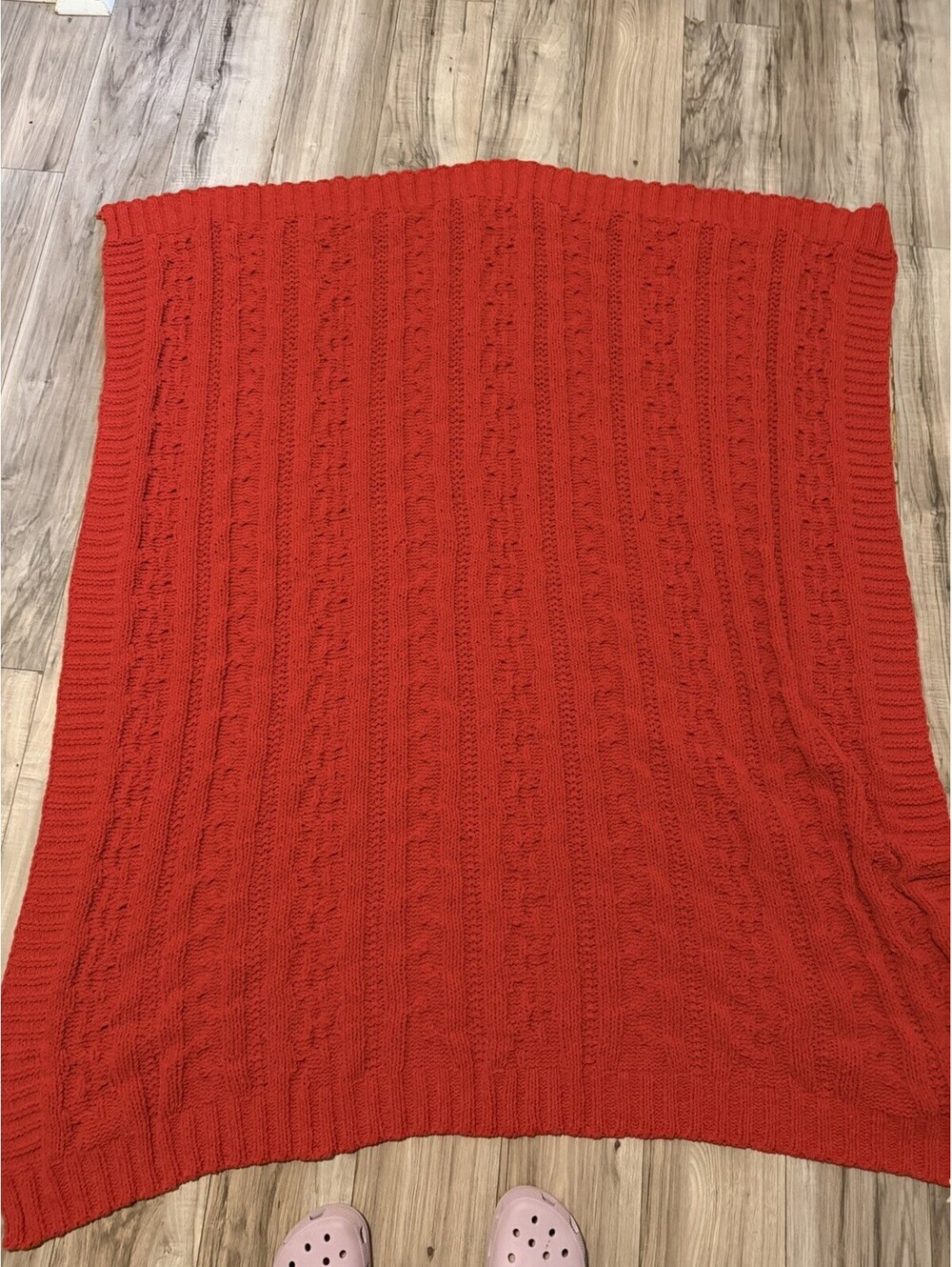 Huntington Home Afghan Red Blanket 56"x49" Soft